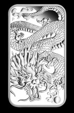 Rectangular Dragon 1 oz Silber