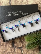 6 Glasmarkierer Weinglas Markierer mit Weihnachtlichen Motiven OVP(K22)