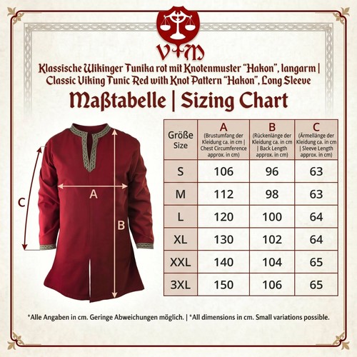 Klassische wikinger tunika - tunika, rot