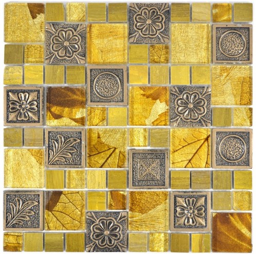 Mosaikfliesen gold resin glas - mosaikfliesen,