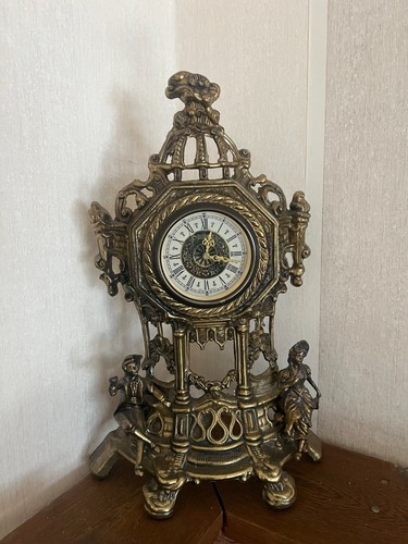 Antike uhr messing barockstil - uhr,