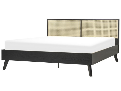 Bett schwarz mit hohem