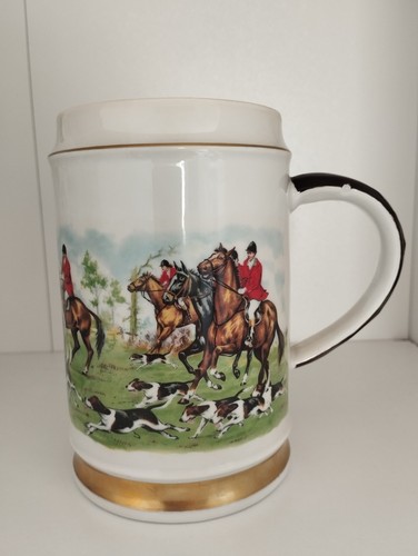 Steingut bierkrug fuchsjagd - steingut-bierkrug,