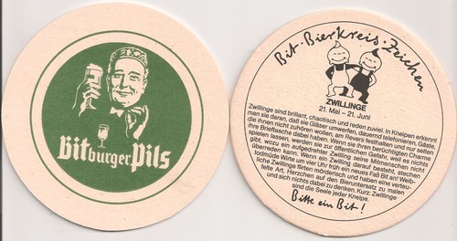 Bitburger alter bierdeckel - alter,