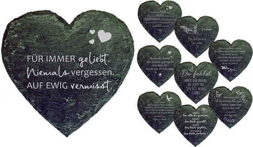 Schieferherz grabschmuck grab - schieferherz,