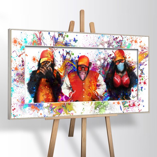 Leinwand bilder affe bunt - affe,