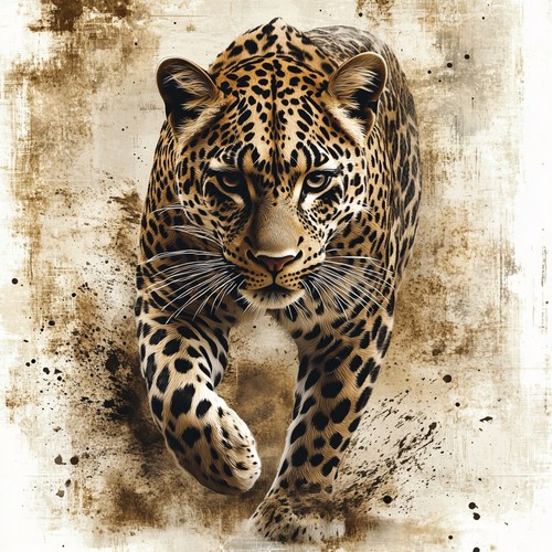 Wandbild leopard portrait deko - wandbild,