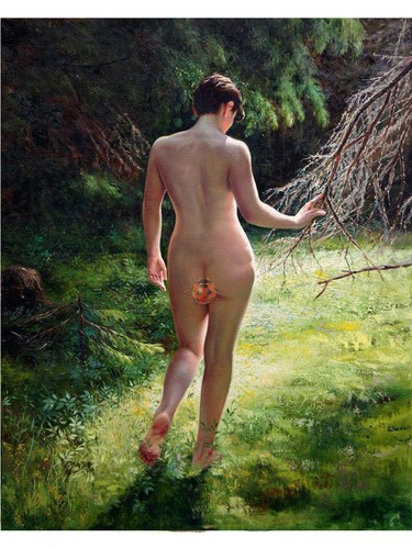 Nacktes mädchen wald - nacktes,