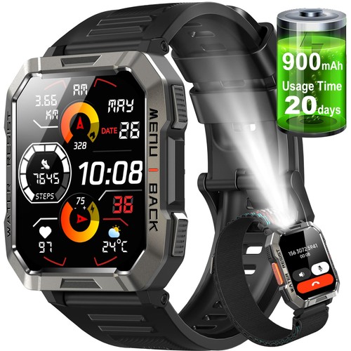 Smartwatch herren militär mit - militär,
