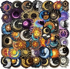 50 SONNE & MOND AUFKLEBER 🌟