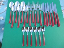 WMF Besteck Twist rot Cromargan 24 -teiliges Besteckset 6 Personen