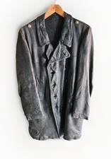 Offizier Leder Mantel Marine