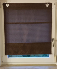 Raffrollo mit Magnet Höhenverstellung Hakenaufhängung ohne bohren 80x130cm braun