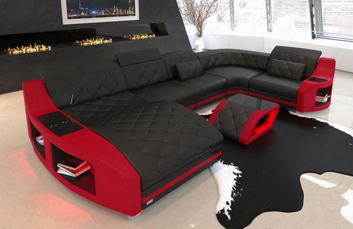 Sofa leder wohnlandschaft - sofa,
