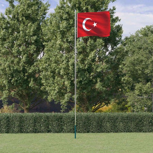 Türkei flagge mit fahnenmast - flagge,
