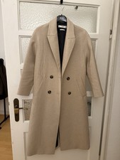 Mango Mantel Wolle beige braun