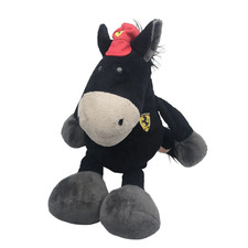 NICI 26229 Sports Ferrari Pferd Stofftier Plüsch schwarz Emblem Mütze ca. 50cm
