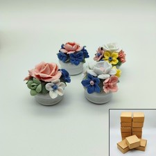 Set 52 Stück Mini-Blumentöpfe handgefertigt Konvolut Keramik Deko Shabby Chic