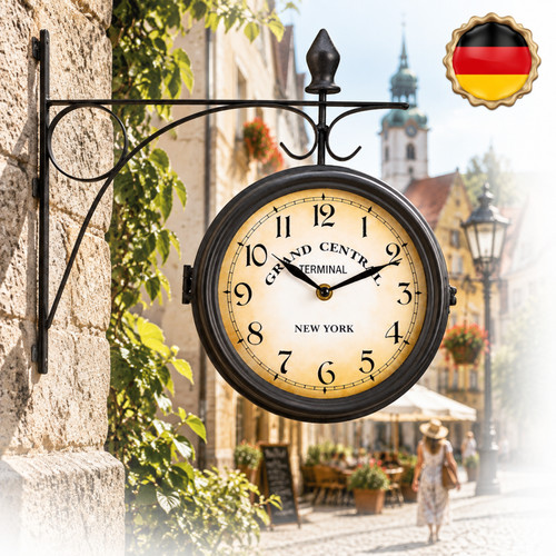 Doppelseitige uhr bahnhofsuhr - doppelseitige,