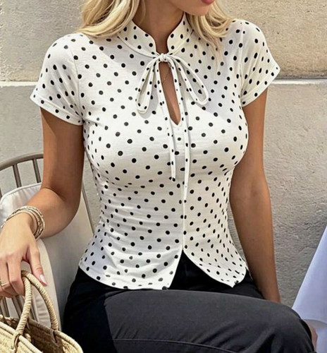 Damen bluse kurzarm - damen, weiß