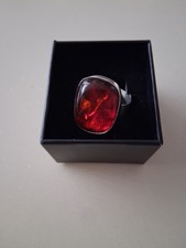 Antiker Bernstein Ring Silber