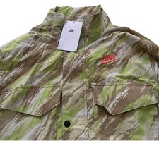 Nike Military Camo Herren Jacke Größe SMALL Twill Woven NSW Retro