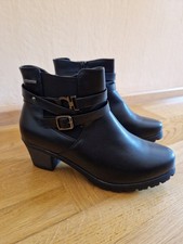 *NEU* Damen Stiefeletten Gr. 42 schwarz Weite H Warmfutter Julietta Lederimitat 