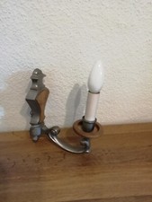 Alte Wandleuchte Holz + Messing