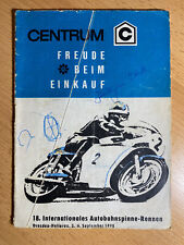 Rennprogramm Autobahnspinne Dresden Hellerau 1970 Programmheft DDR Programm