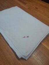 ANTIK BAUERNLEINEN handgewebt Stoff, Tischdecke Monogramm "MK" 130 × 118 cm
