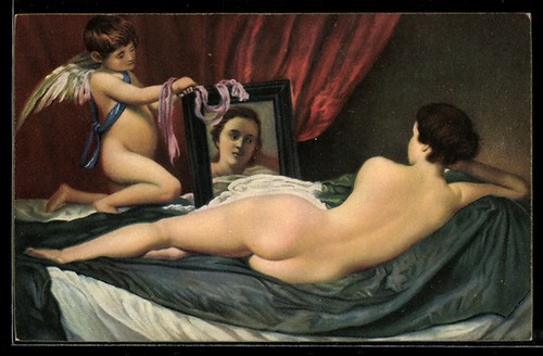 Venus und amor hält - venus,
