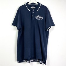Camp David Poloshirt Polohemd Gr.3XL Blau Weiß Kurzarm Logo