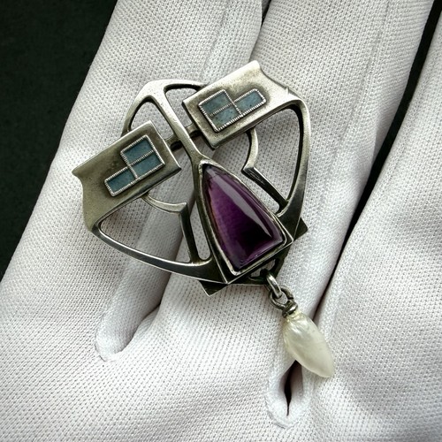 Jugendstil brosche 900 - jugendstil, silber
