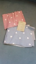 DDR Ostalgie Meterware Baumwolle Herzen Rosa Blau Nähen Basteln