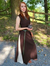 Mittelalter Kleid mit Schnürung ärmellos Braun / Natur "Juta" Mittelalterkleid