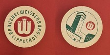 Weissenburg Lippstadt roter Kreis Brauerei Bierdeckel Bier