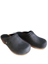 Sanita 40 schwarz Clogs Wildleder Holzsohle Ursana open  Neu! NP 69,95 EURO