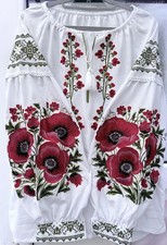 Damen Bluse Neue Stickerei Folklore Vyshyvanka Trachten XL Вишиванка ukrainisch 