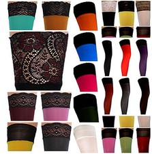 Warme halterlose Strümpfe 100 den blickdicht m Spitze 20 Farben Gr XS bis XXXL