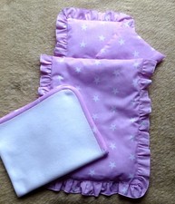 Puppenbettwäsche Set 3 tlg