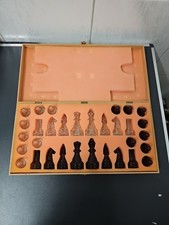 Glas Schach Schachfiguren In Holzkiste Schachspiel Vintage Aus Nachlass