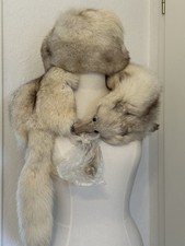 2 tlg. Set Silberfuchs Stola