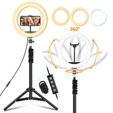 10" LED Ringlicht mit Stativ Set Handy Ringleuchte Selfie Dimmbar Lampe