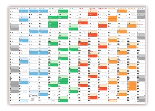 Rainbow wandkalender din - rainbow,