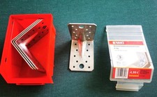 Schwerlastwinkelverbinder 4 Stück 90x90x65mm 2,5mm Stärke Lochwinkel-Set mit Box