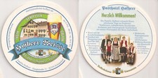 Hofbräuhaus Traunstein - Bierdeckel "Hofherr Weisse", Posthotel Königsdorf