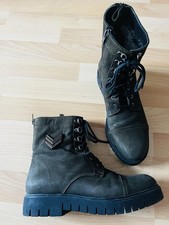 Boots gefüttert Stiefel dunkel grün Gr. 39 Reißverschluss gebraucht halbhoch