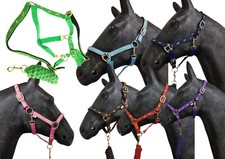 Horse Masters gepolsterter Pferdedruck Kopfhalsband & Leadrope Farbpalette 