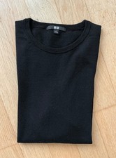 Uniqlo Merino Pullover, Rundhals, schwarz, Gr. L