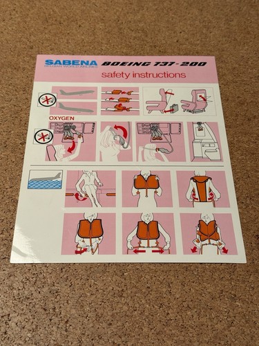 Sabena vintage safety - safety, card